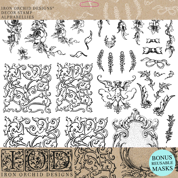 Alphabellies Stamp by IOD - Iron Orchid Designs