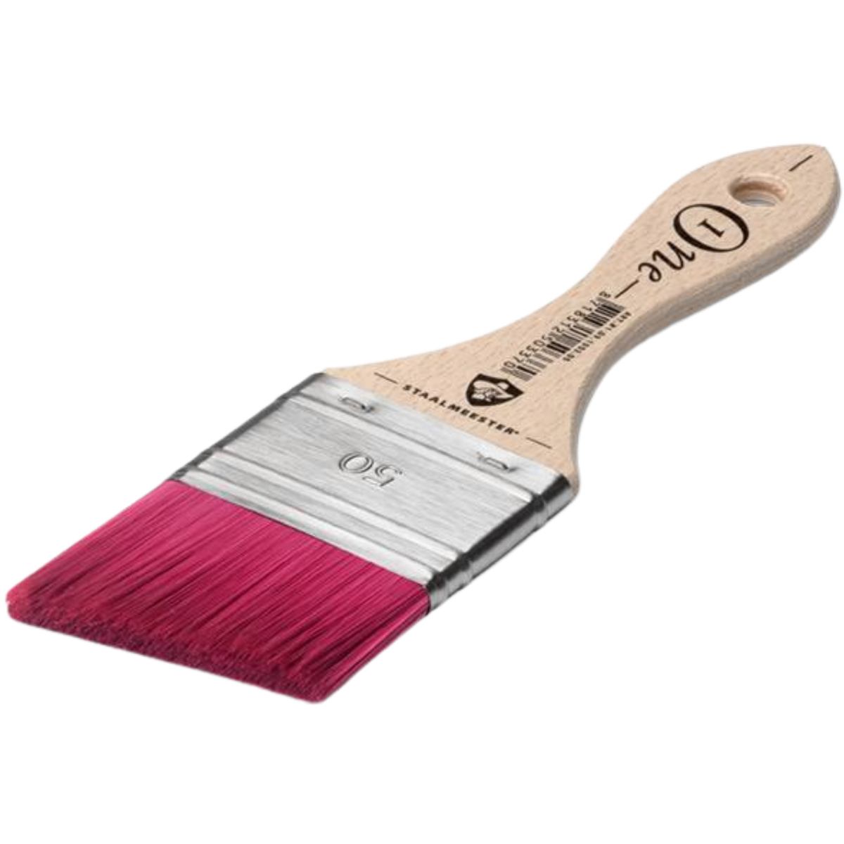 Staalmeester ONE Series 1052 Angled Spalter Paintbrush with pink bristles.