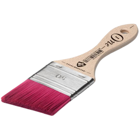 Staalmeester ONE Series 1052 Angled Spalter Paintbrush with pink bristles.