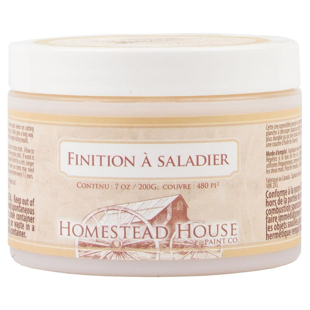 7oz Fusion Mineral Paint Beeswax Salad Bowl Finish container with bilingual labeling.