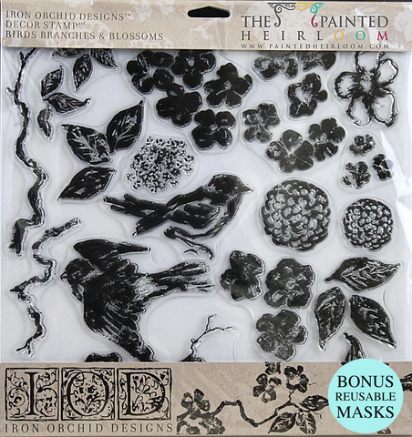 Birds Branches & Blossoms Decor Stamp by IOD - Iron Orchid Designs *RETIRING* @ Painted Heirloom