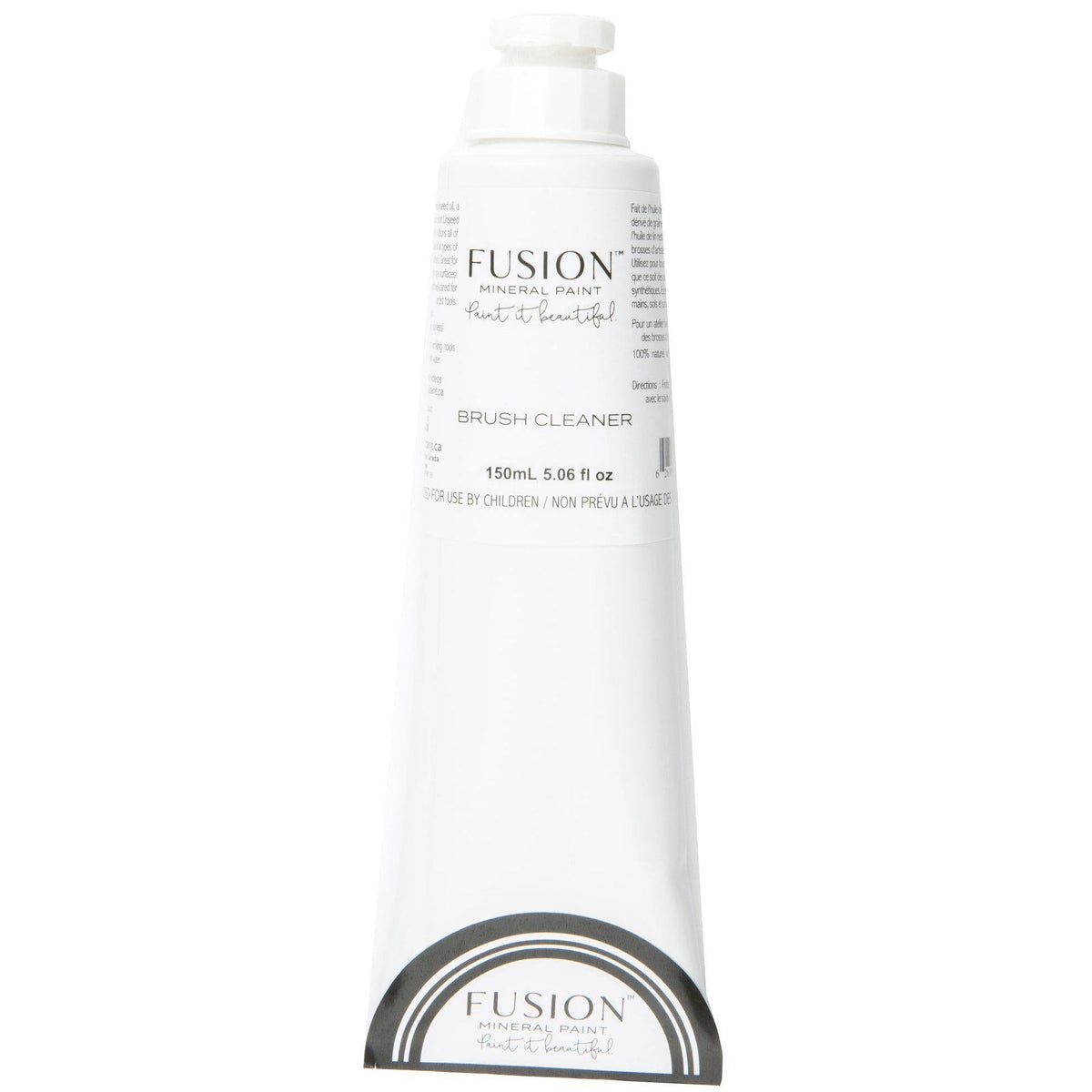Fusion Mineral Paint Brush Soap 150ml in a white upright tube.