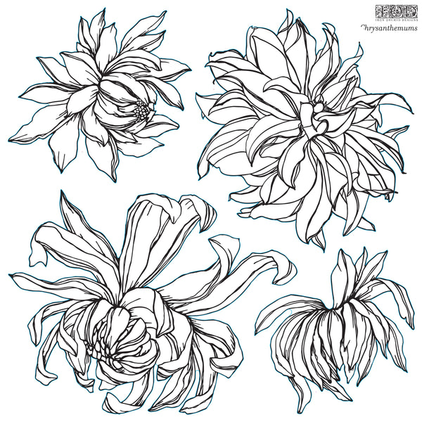Chrysanthemums Decor Stamp by IOD - Iron Orchid Designs @ Painted Heirloom