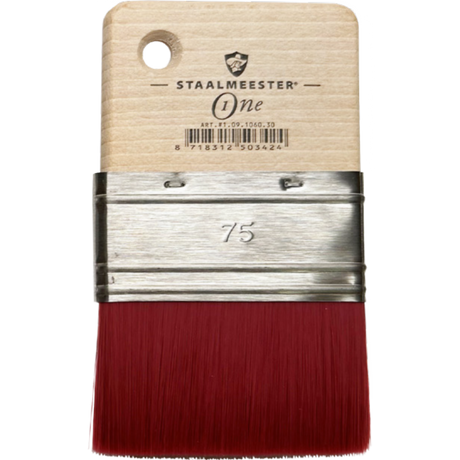 Staalmeester ONE Series 1060 Spalter Paintbrush with red bristles and a wooden STAALMEESTER handle.