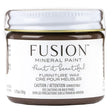 Fusion Mineral Paint Espresso Furniture Wax, white label with black text, gold metal lid.