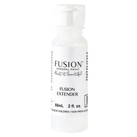 Fusion Mineral Paint 60ml Extender bottle with white label and clear cap, reduces brush strokes.
