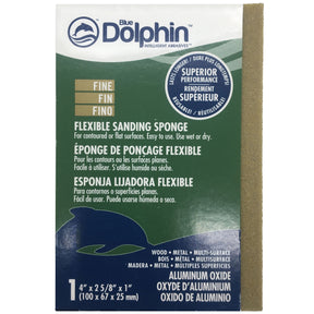 Fusion Mineral Paint Flexible Sanding Sponge, fine grit, 1x4x2.5 in, for wood, metal, and drywall sanding.