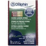 Fusion Mineral Paint Flexible Sanding Sponge, red abrasive, trilingual label, suitable for drywall.
