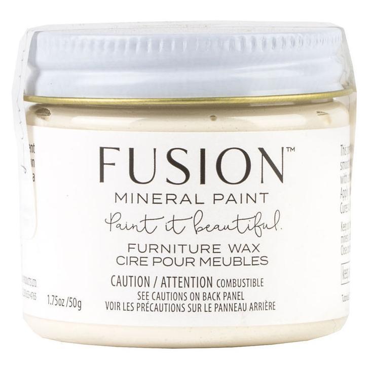 Liming Furniture Wax by Fusion Mineral Paint, 1.75oz jar with white label, black text, and plastic lid.