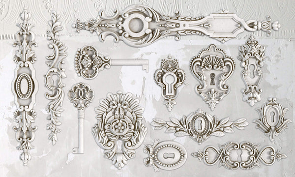 Lock and Key Decor Mould by IOD - Iron Orchid Designs @ Painted Heirloom