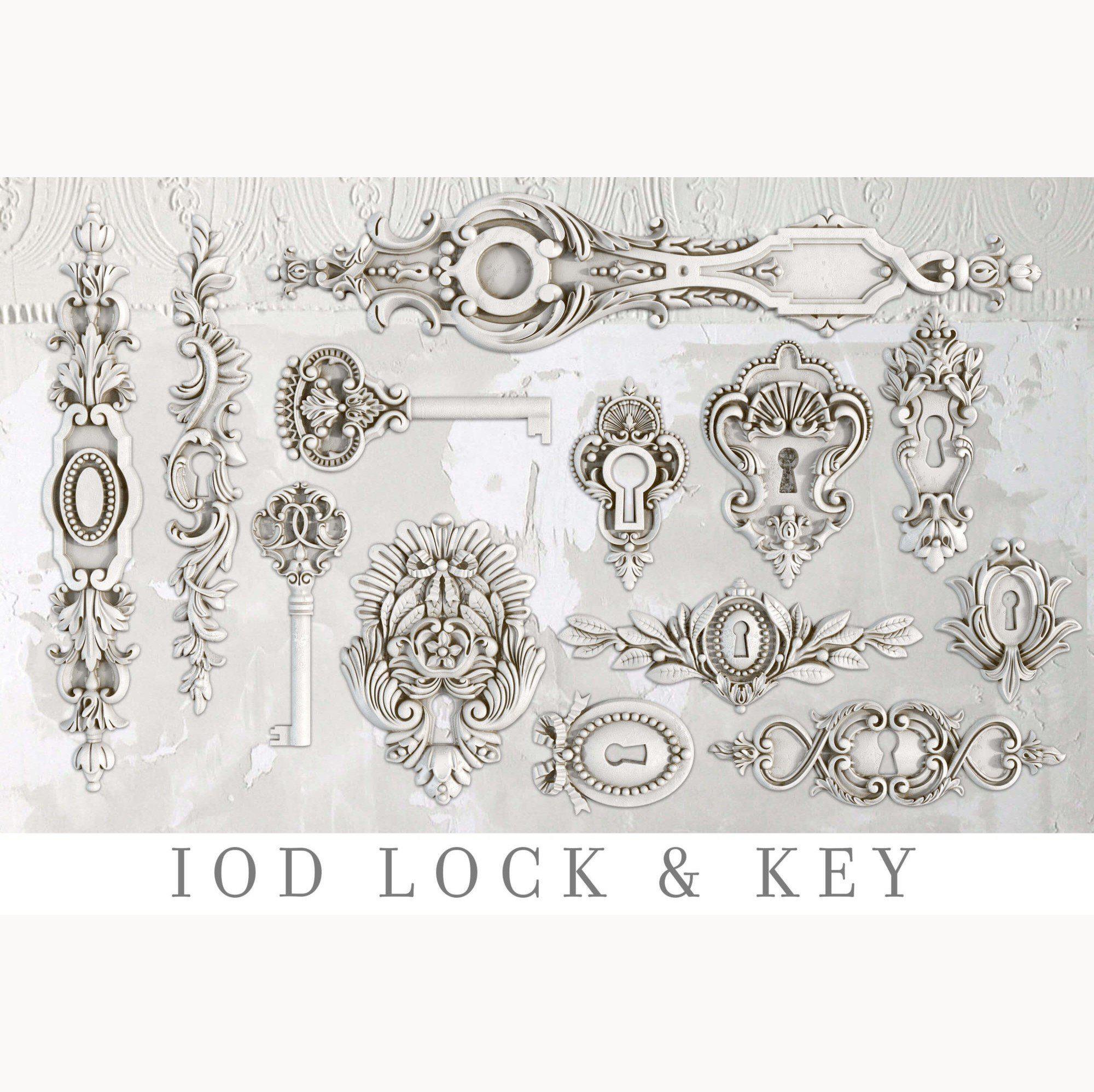 Lock and Key Decor Mould by IOD - Iron Orchid Designs @ Painted Heirloom
