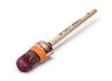 Staalmeester Series 2010 oval paintbrush with wood handle, orange ferrule, and angled purple bristles.