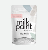 50g Palm Springs Pink Milk Paint by Fusion Mineral Paint with safety warnings printed on the front label.