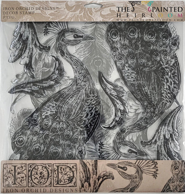 Pavo Decor Stamp by IOD - Iron Orchid Designs (2 stamp set) *RETIRING* @ Painted Heirloom