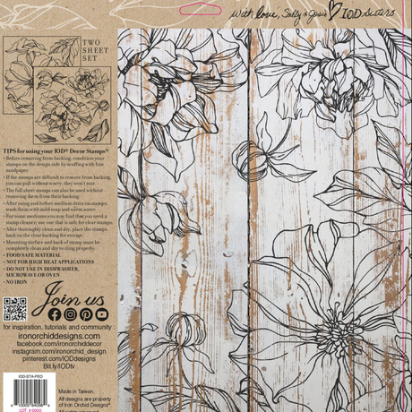 Peonies Decor Stamp by IOD - Iron Orchid Designs @ Painted Heirloom