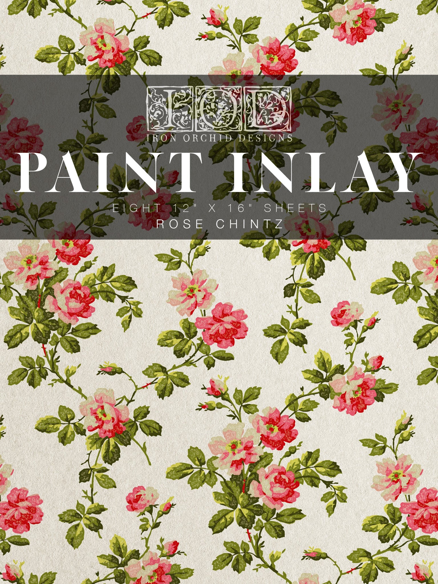 Rose Chintz Paint Inlay (pad of 8 12"x16" sheets) by IOD - Iron Orchid Designs @ Painted Heirloom