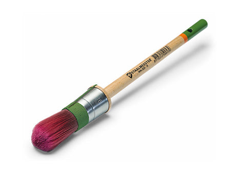 Staalmeester Round Pro-Hybrid Synthetic Paintbrush Series 2020 with wooden handle and pink bristles.