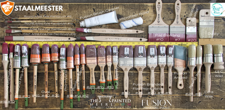 Staalmeester Round Wax Brush Series 3600 displayed on a wooden table.