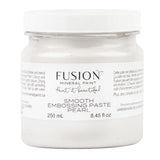 Fusion Mineral Paint Smooth Embossing Paste - Pearl, 250 mL jar with labeled product details visible on container.