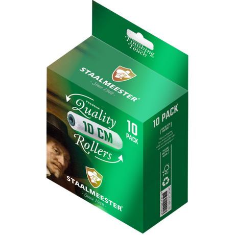 Staalmeester High-End Premium Roller Refills green 10-pack box for Fusion Mineral Paint projects.