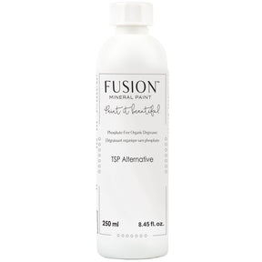 White 250ml TSP Alternative Furniture Cleaner bottle by Fusion Mineral Paint standing upright on a plain background.